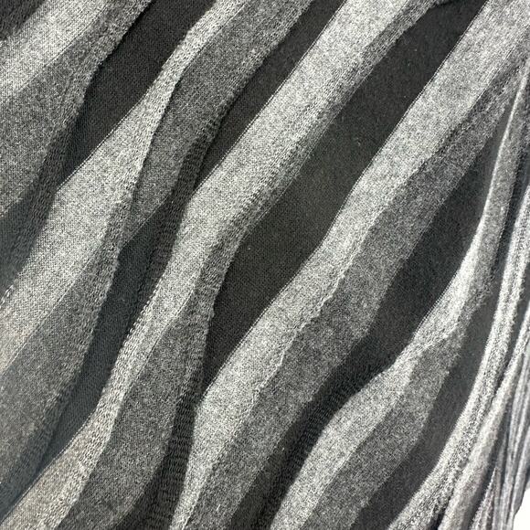 Dress Barn Striped Sheath Dress Black Gray Asymmetrical Rouching 16P Whimsygoth - Picture 3 of 4